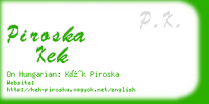 piroska kek business card